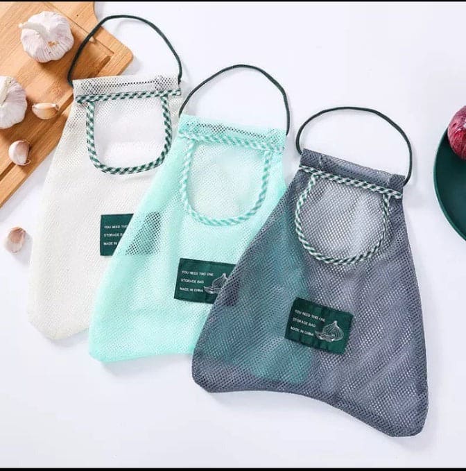 Household Wall Hanging Storage Net Bag, Washable Mesh Grocery Bags, Kitchen Onion Bag, Garlic Storage Basket, Multipurpose Breathable Fruit And Vegetable Bag Household Wall Hanging Storage Net Bag, Washable Mesh Grocery Bags, Kitchen Onion Bag, Garlic Storage Basket, Multipurpose Breathable Fruit And Vegetable Bag